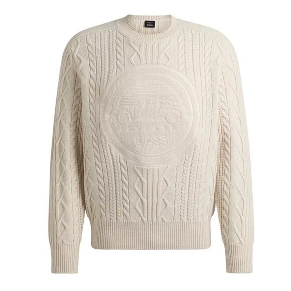 PORSCHE x BOSS Cable Knit Sweater Sz XL